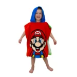 Nintendo Double Poncho Towel | Kids Super Mario & Luigi Cotton Bath Poncho - Image 4