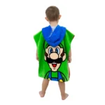 Nintendo Double Poncho Towel | Kids Super Mario & Luigi Cotton Bath Poncho - Image 5