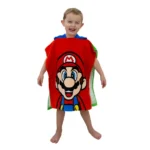 Nintendo Double Poncho Towel | Kids Super Mario & Luigi Cotton Bath Poncho - Image 6