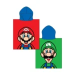 Nintendo Double Poncho Towel | Kids Super Mario & Luigi Cotton Bath Poncho - Image 8