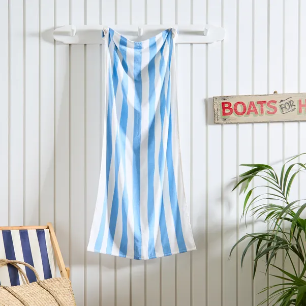31033088 Striped Cotton Beach Towel | 100% Soft & Absorbent Summer Pool Towel - Image 1