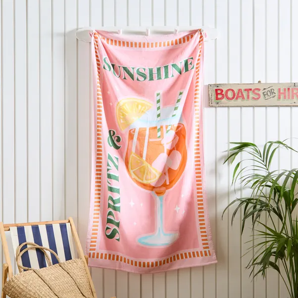 31033129 Spritz and Sunshine XL Beach Towel | 100% Cotton Soft Summer Pool Towel - Image 1