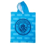 Manchester City Kids Poncho Towel | Cotton Hooded Football Beach & Bath Towel - Image 8
