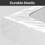 Prime Linens Extra Deep 30Cm Plain Fitted Sheet, Elastic Pocket Breathable Soft Polyester Cotton Bed sheet Machine Washable Fade Resistant (White, Double) - Image 5