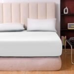 Prime Linens Extra Deep 30Cm Plain Fitted Sheet, Elastic Pocket Breathable Soft Polyester Cotton Bed sheet Machine Washable Fade Resistant (White, Double) - Image 4