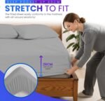 Linen World Hotel Quality 4FT Small Double Fitted Sheet (122×190cm) Grey – 26cm Deep Pocket Brushed Microfiber Bottom Sheet, OEKO-TEX Certified, Soft & Breathable Easy Care Bed Sheet - Image 2