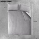 Sleepdown Premium Hotel Quality 100% Cotton Satin Stripe Duvet Cover Set with Pillowcases Quilt Bedding Soft Easy Care Luxury Bed Linen - Grey - Double (200cm x 200cm) - Image 6