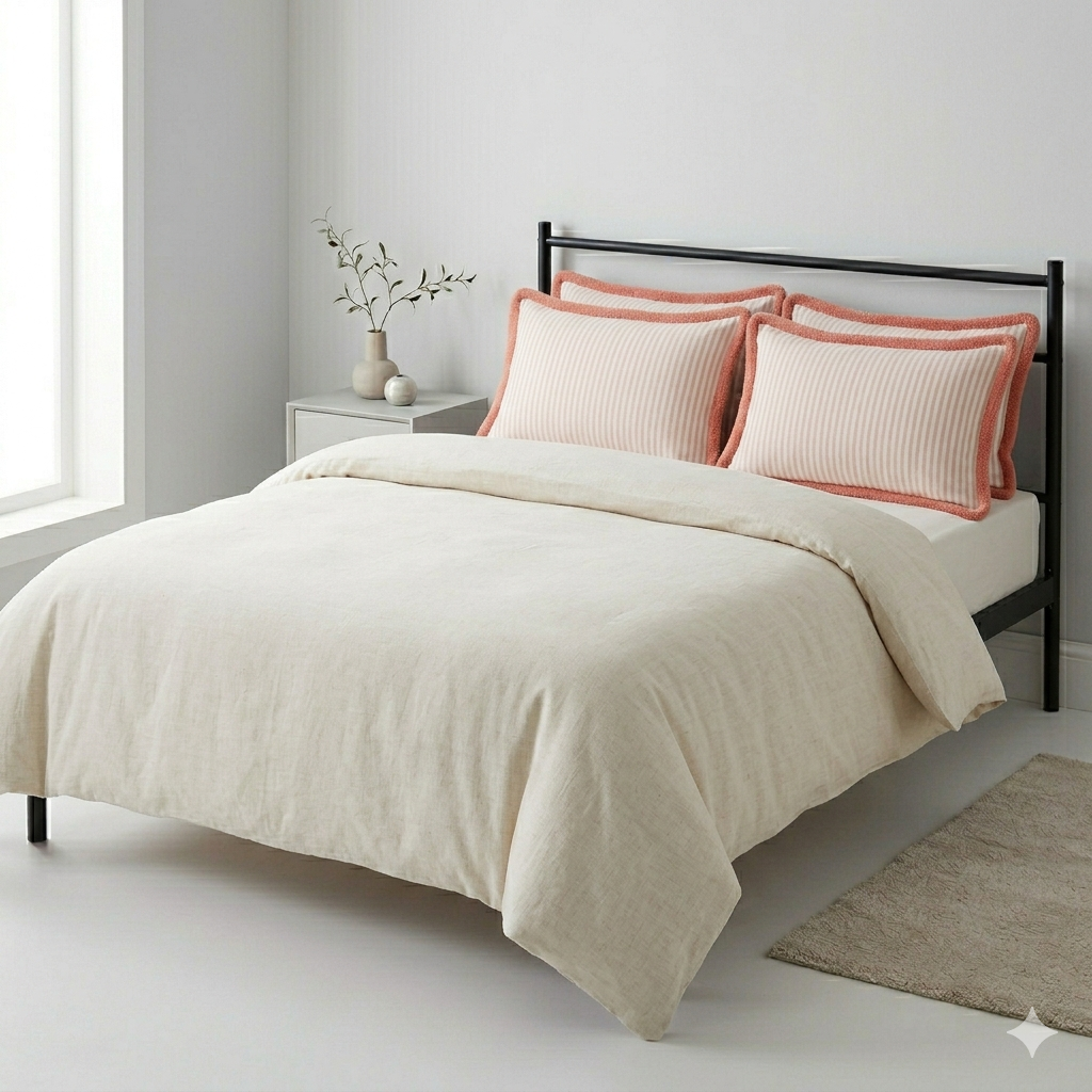 Blush Stripe Contrast Pillow Cover Pair