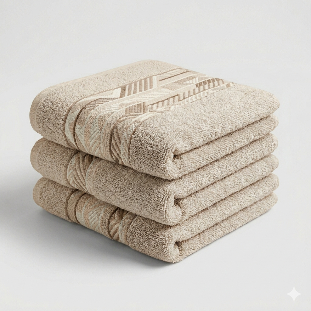 Cotton Jacquard Fabric Striped Towel