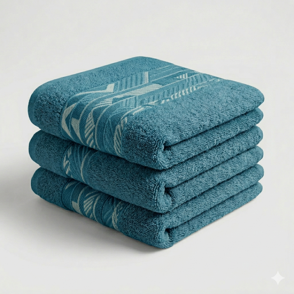 Wave Pattern Cotton Towel