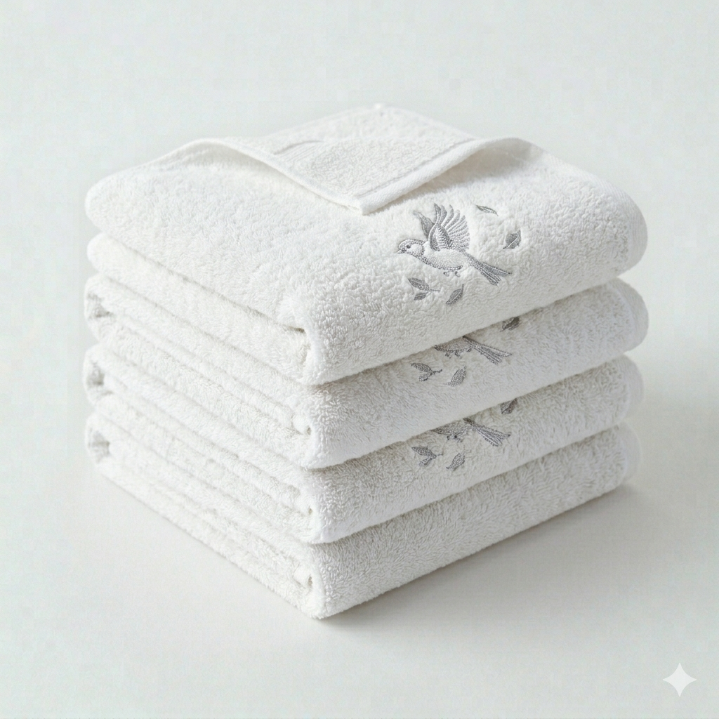 Towel Set Bird Embroidery (Pack of 2)