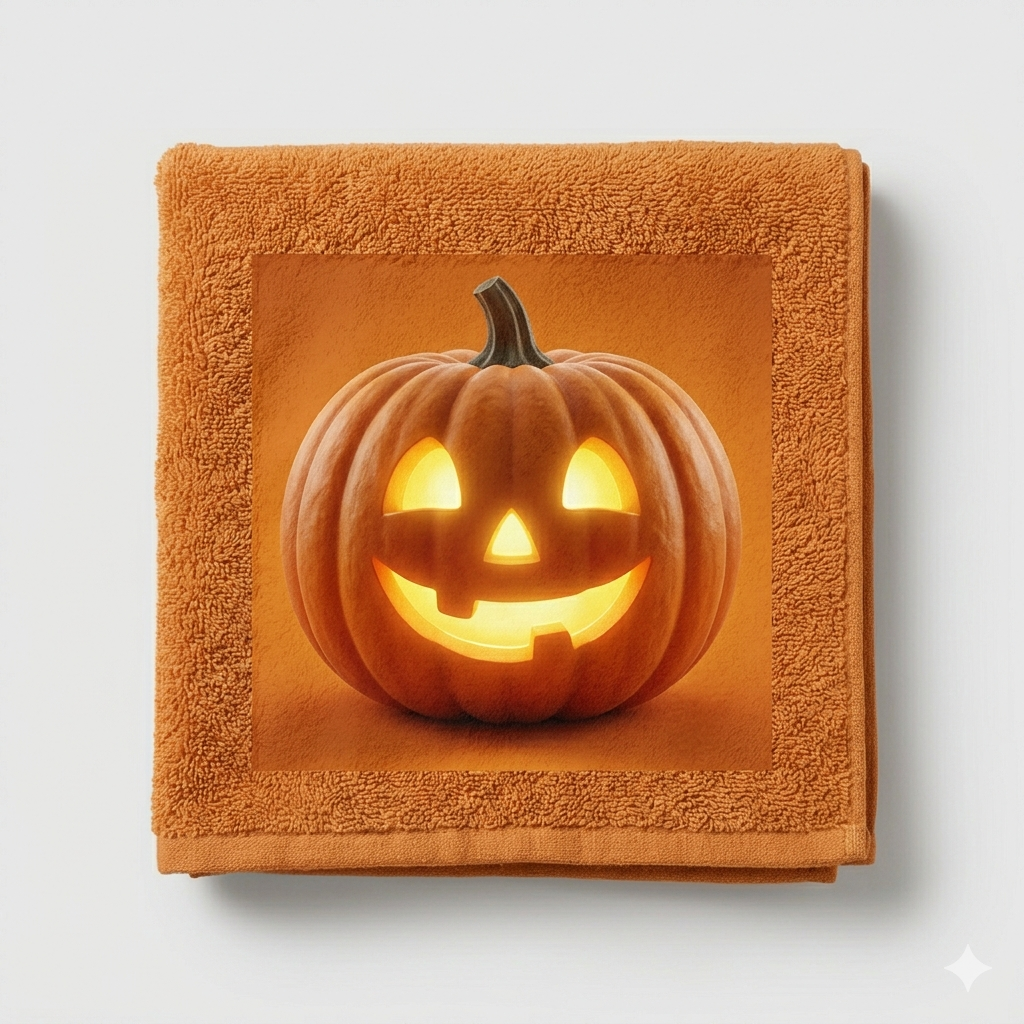 Pumpkin Glow Halloween Printed Towel