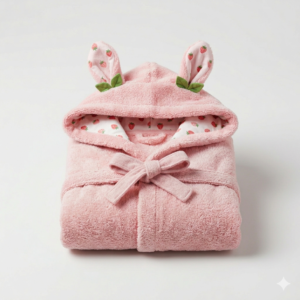 Baby Hooded Bathrobe - Strawberry Sweetie
