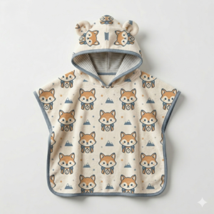 Animated Hooded Kids Poncho (Design 2)