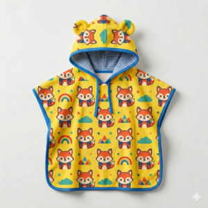 Animated Hooded Kids Poncho (Design 3)