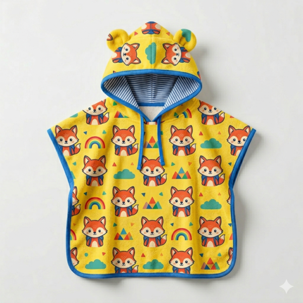 Animated Hooded Kids Poncho (Design 3)