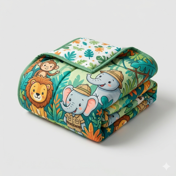 2 Side Print Kids Comforter (100 GSM Silicon Fibre)