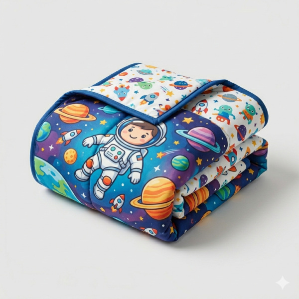 2 Side Print Kids Comforter (100 GSM Silicon Fibre)