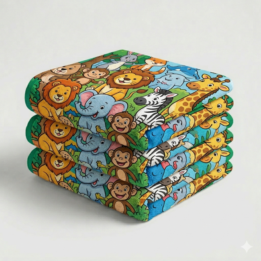 Cartoons Kids Printed Towel (Design 1)