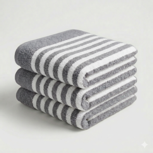 Striped Cotton Bath Towel