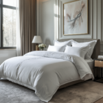 Oakwood 300 Thread Count Cotton Percale Duvet Cover | Luxury White Bedding - Image 3