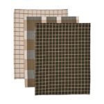 Set of 3 Check Tea Towels | Soft Absorbent Cotton Kitchen Towels