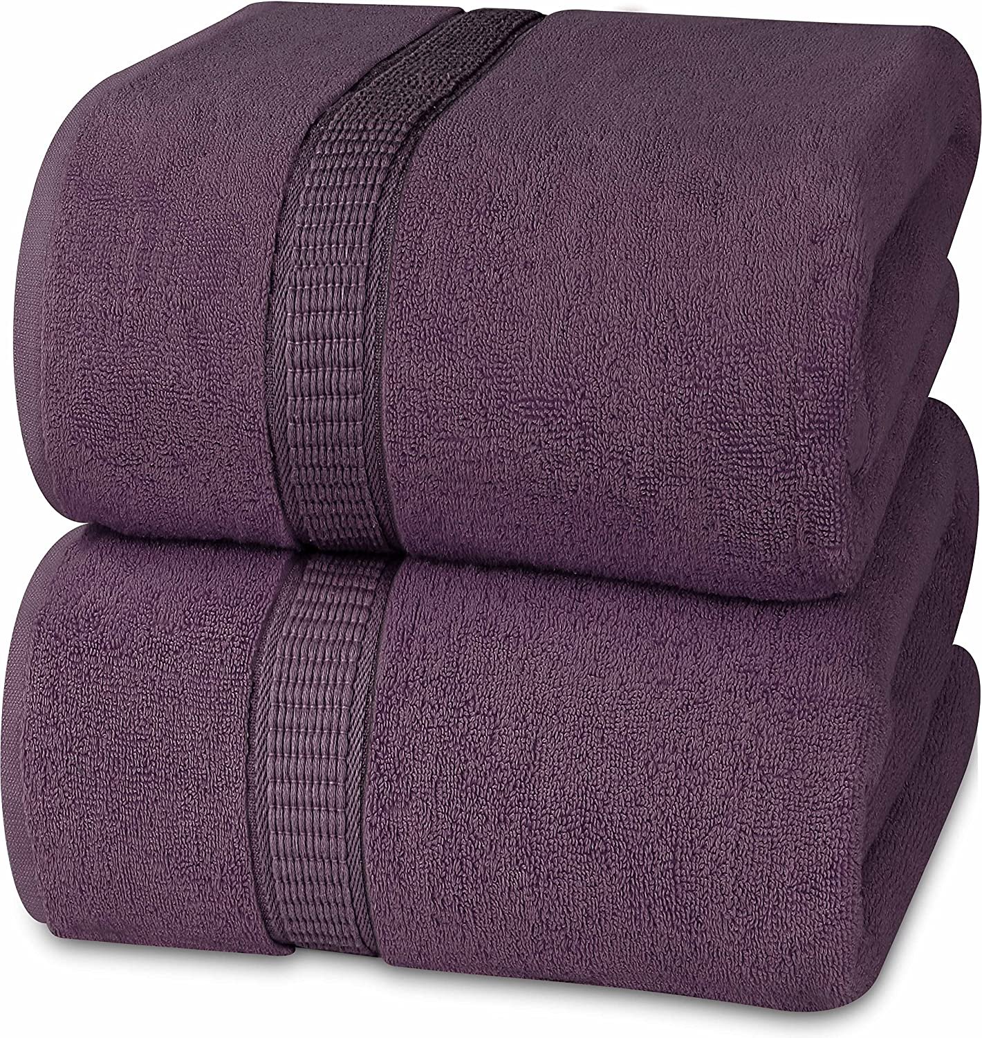 www_utopiadeals_com-UTLUXBATHSHEETPLUM-2PACK05.progressive Extra Large Luxury Bath Sheet | Oversized Soft Cotton Bath Towel - Image 1